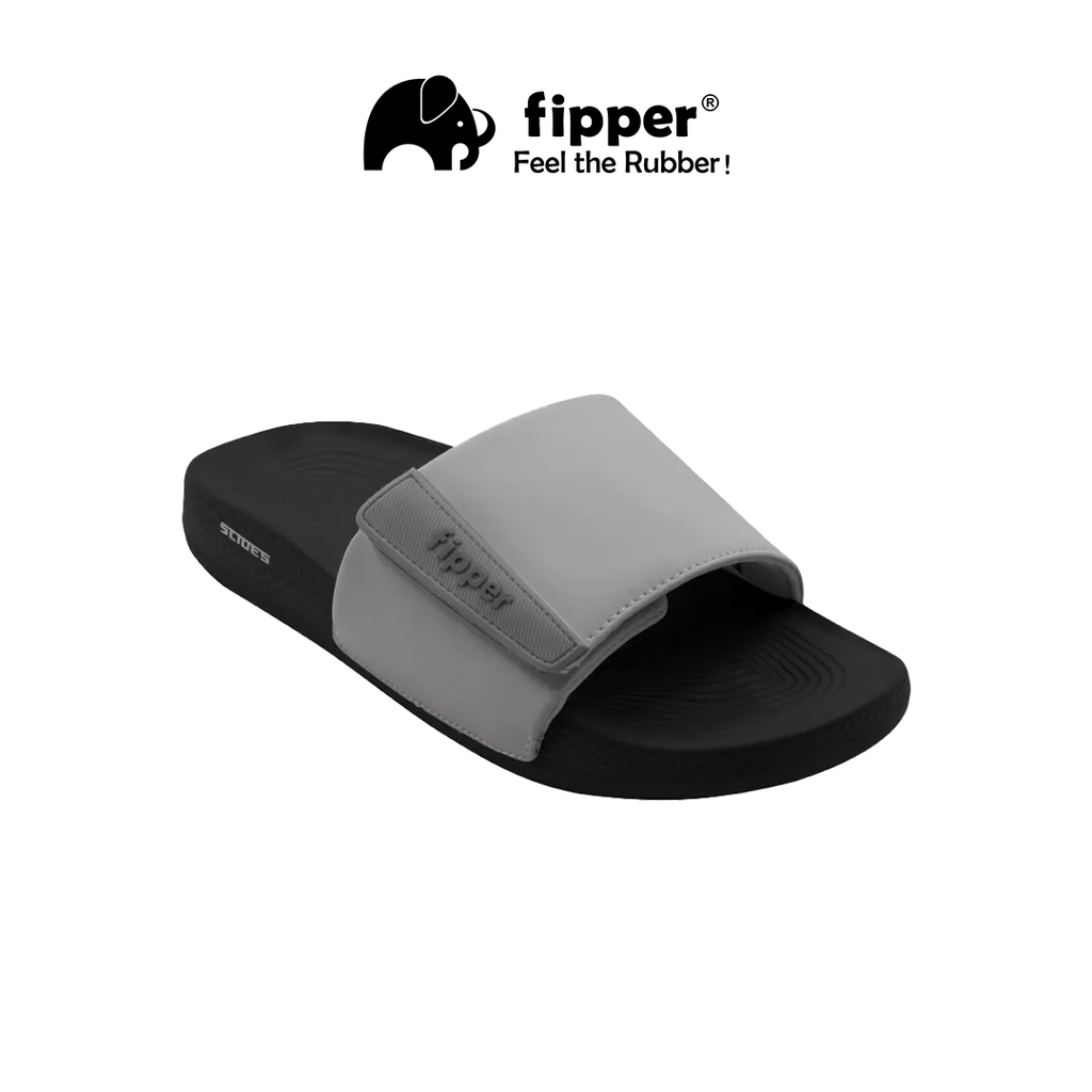 Fipper - Slides Black _ Grey Dark _ Black_Depan