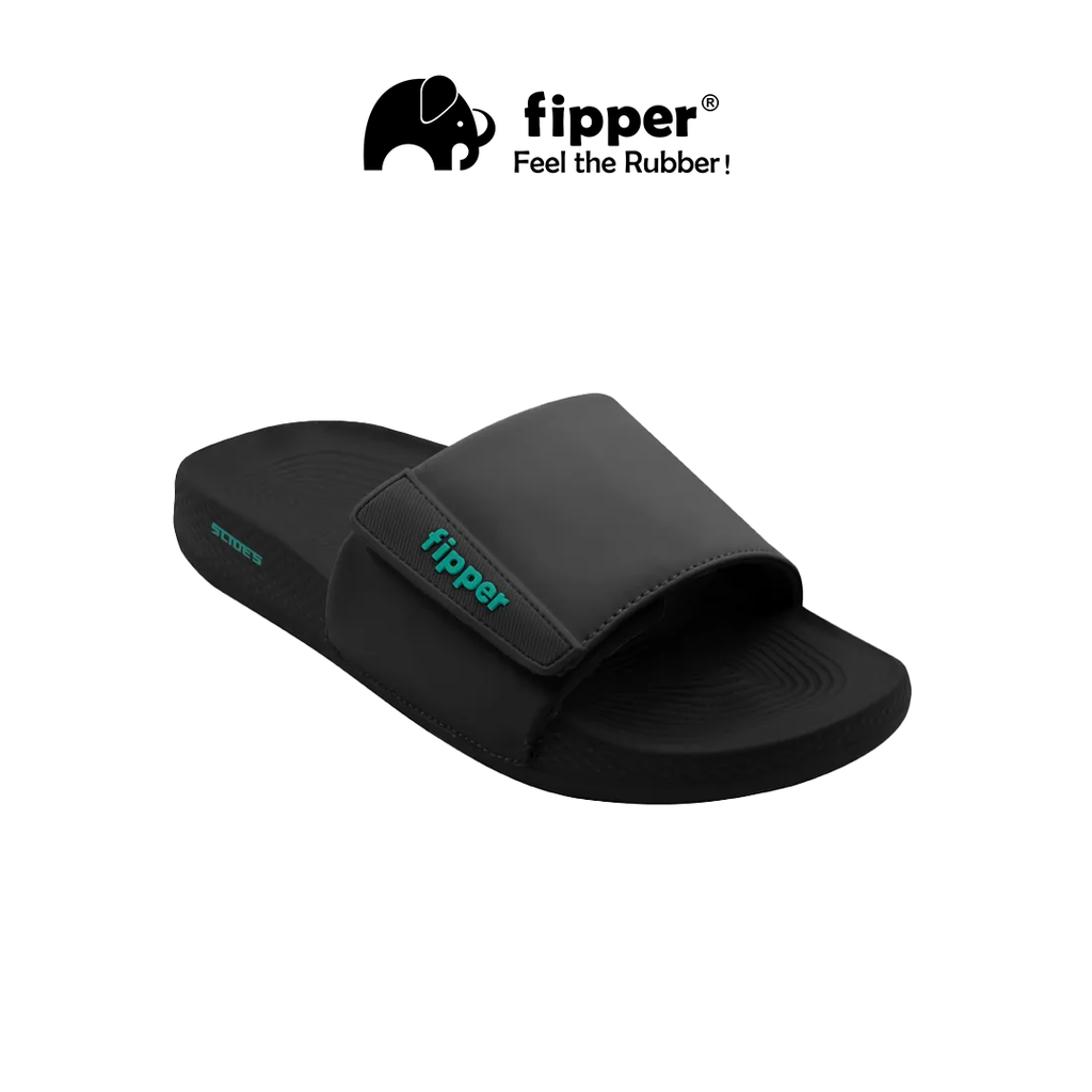 Fipper - Slides Black_Black_Green Mint_Depan