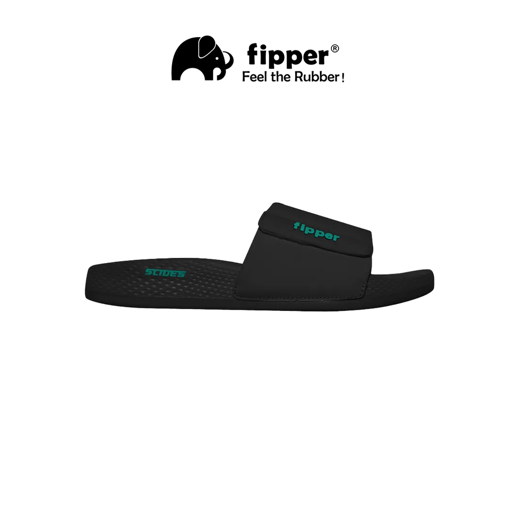 Fipper - Slides Black_Black_Green Mint_Samping