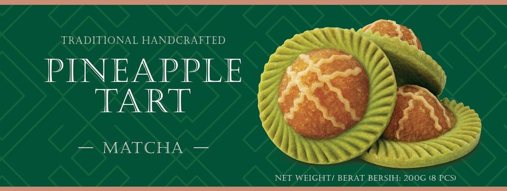 Straits Signature Handcrafted Traditional Pineapple Tart Sleeve_Matcha_Front