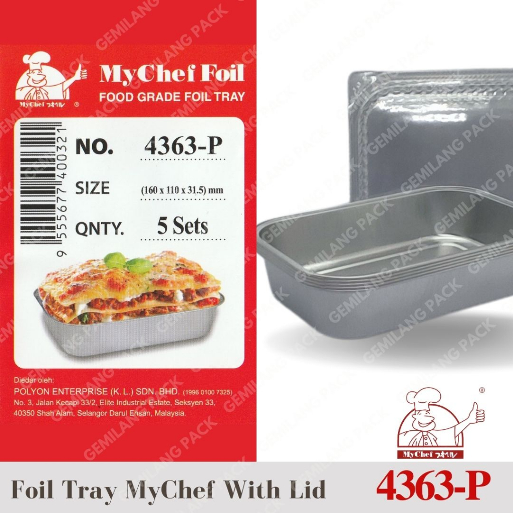 Foil Tray Mychef 4363-P 5Set With Lid – Gempack