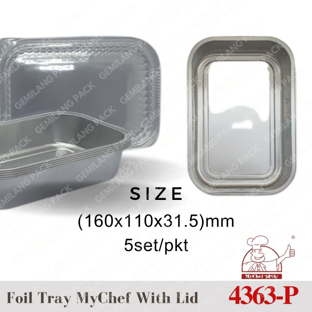 Foil Tray Mychef 4363-P 5Set With Lid – Gempack
