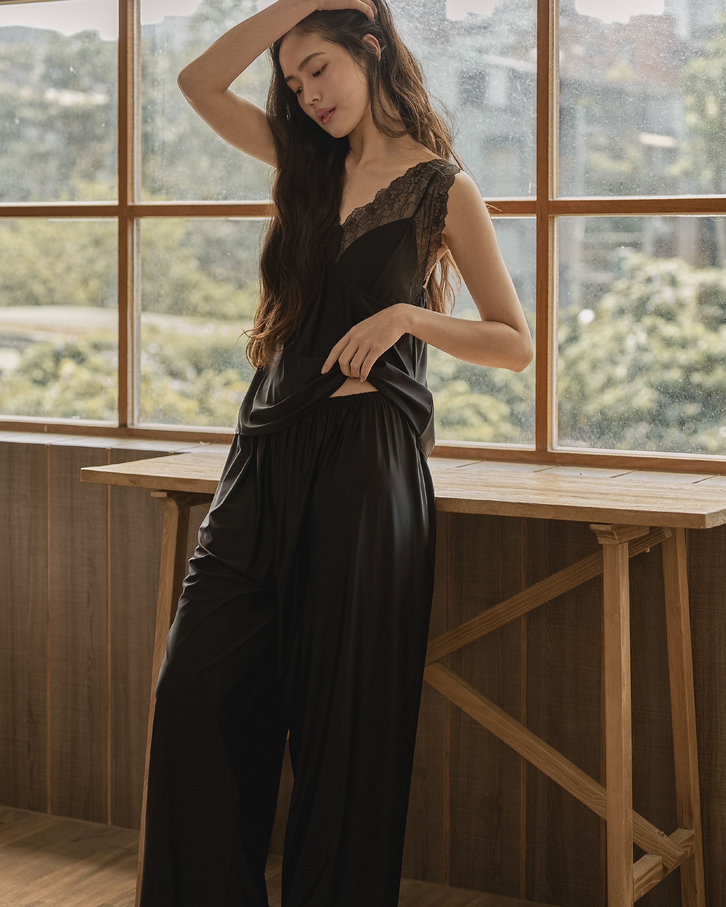 Chantilly Satin Pants Set|香堤莉緞光長褲套裝_12