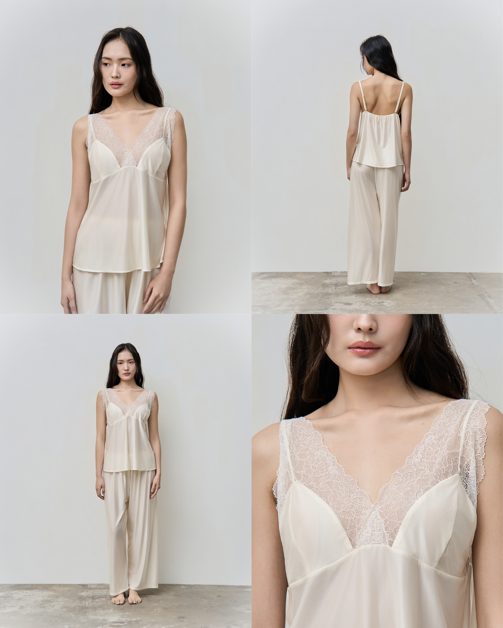 Chantilly Satin Pants Set｜香堤莉緞光長褲套裝_首圖_2