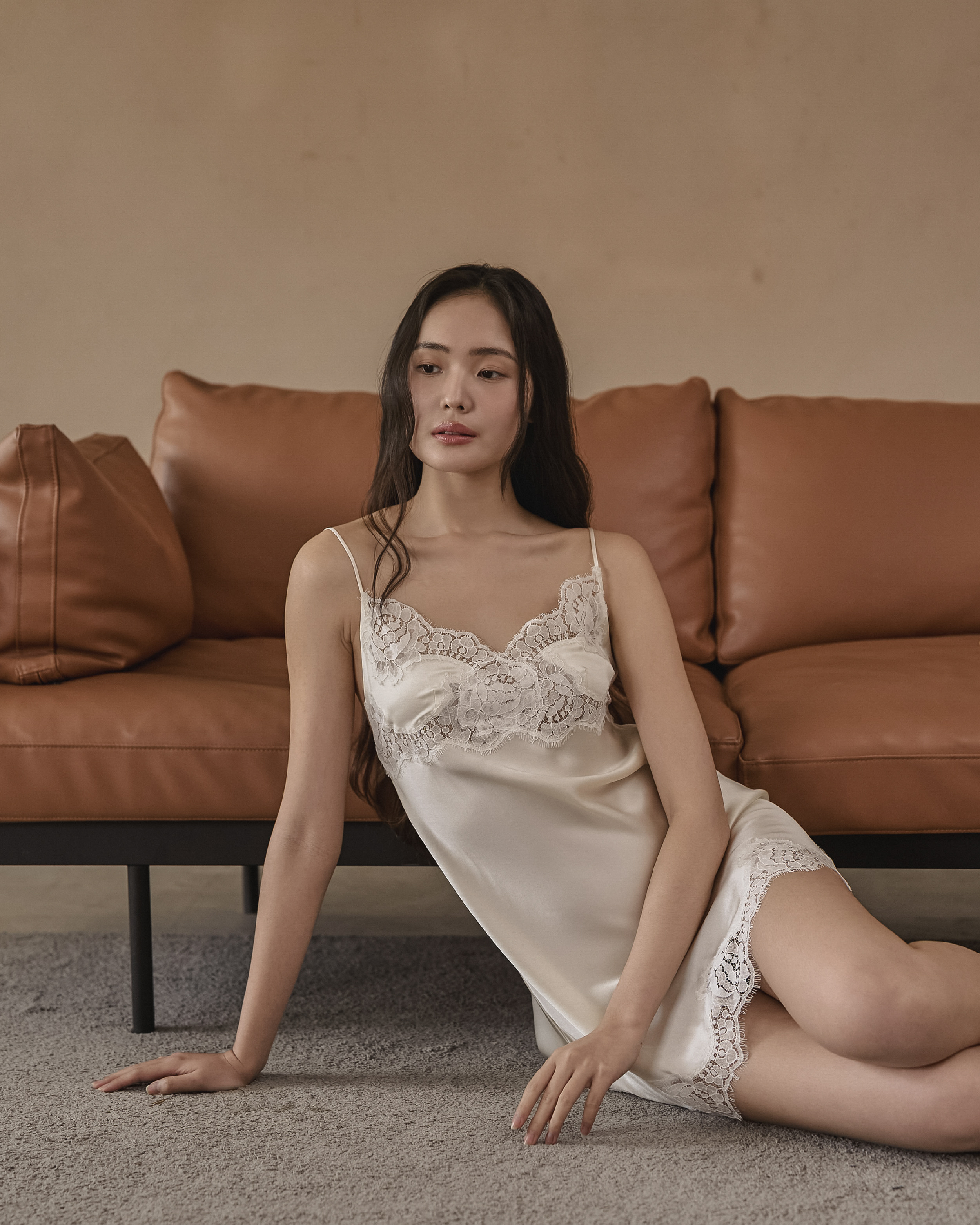 Quiet Silk Aura Slip Dress｜靜謐白蕊真絲吊帶裙_1