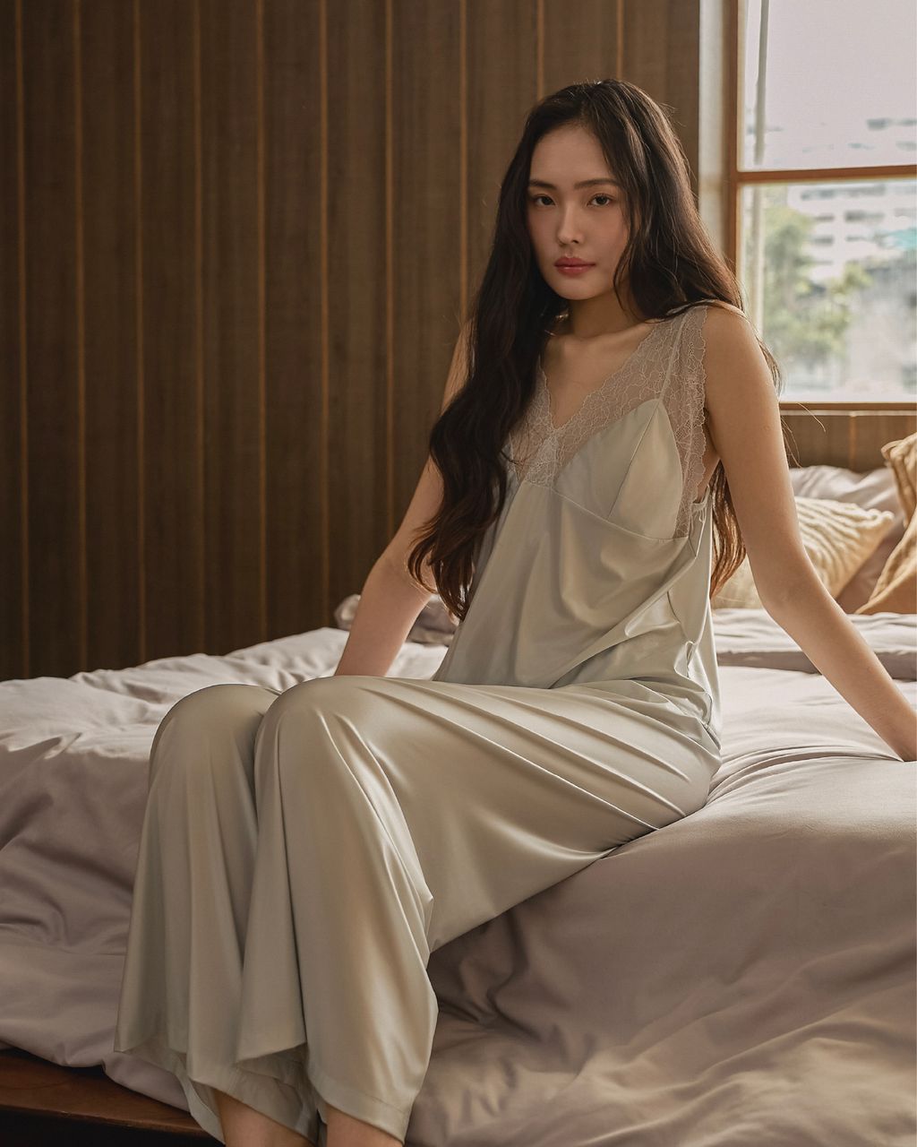 Chantilly Satin Pants Set｜香堤莉緞光長褲套裝_16 複本