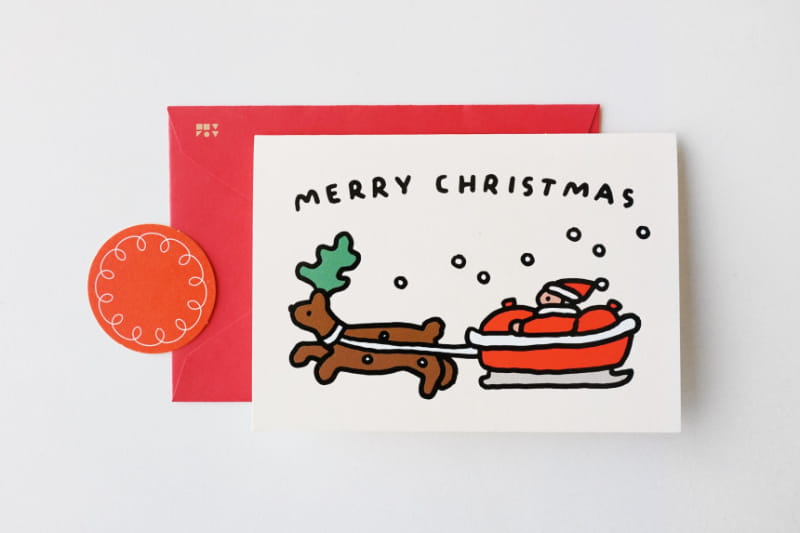 ChristmasPressedCard-Santa-Sleigh-snap1