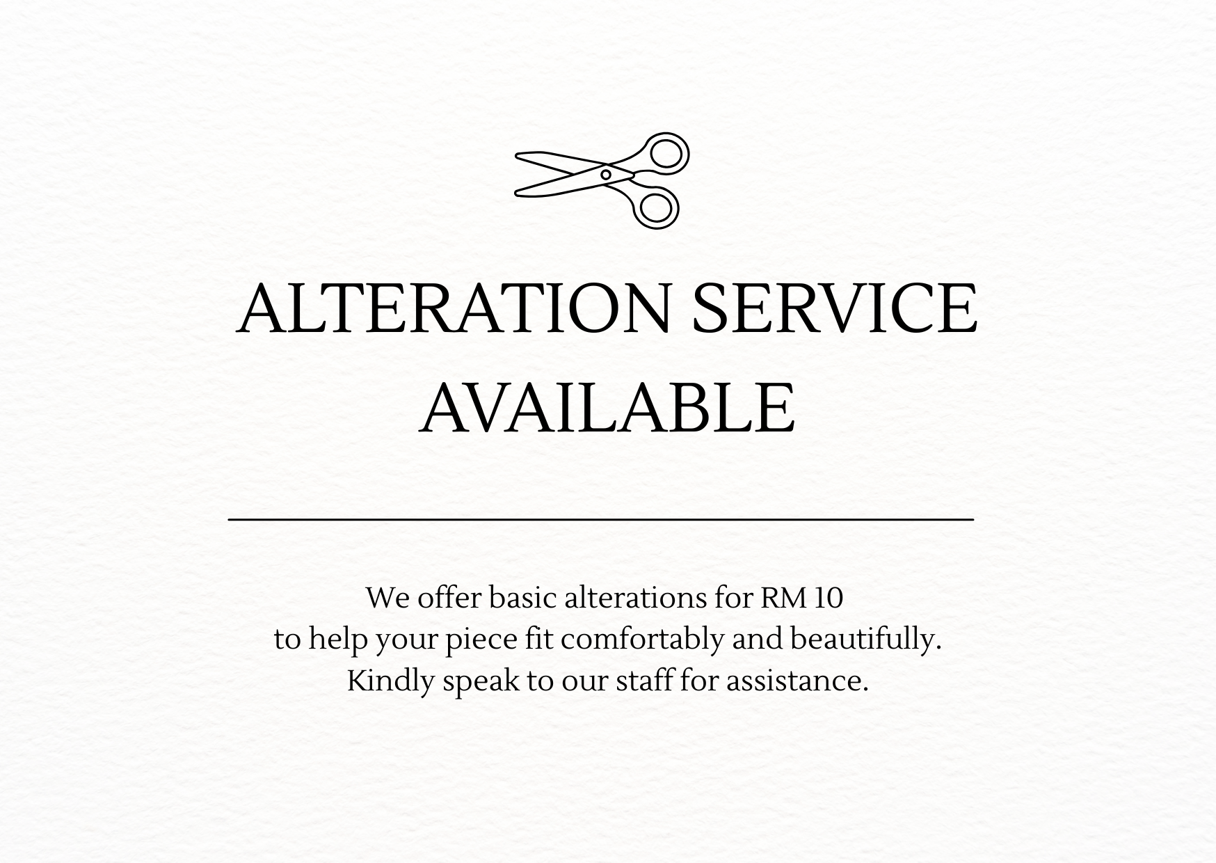Alteration service available