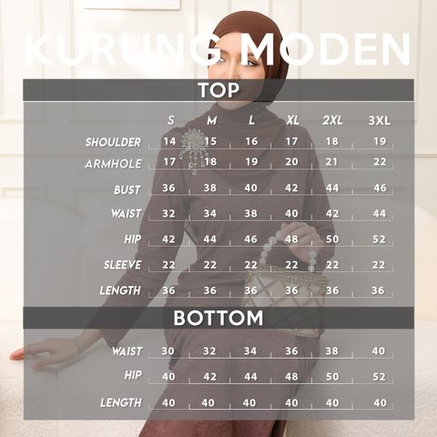 JAMILAH KURUNG MODEN UKURAN 