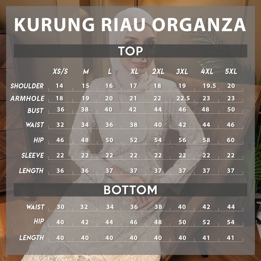 UKURAN ORGANZA CITRA - 5XL