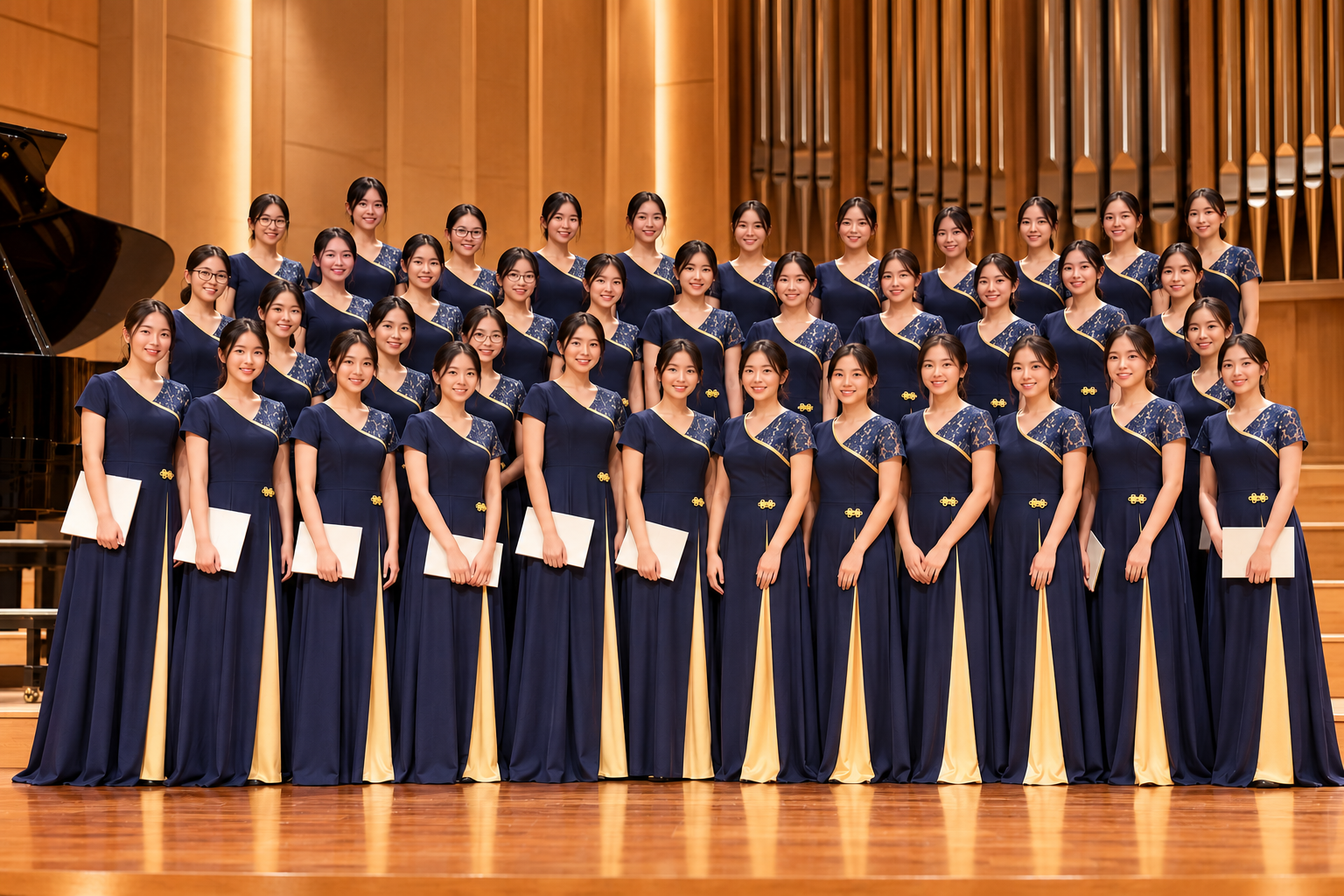 Elegant Choir in a Warm Concert Hall