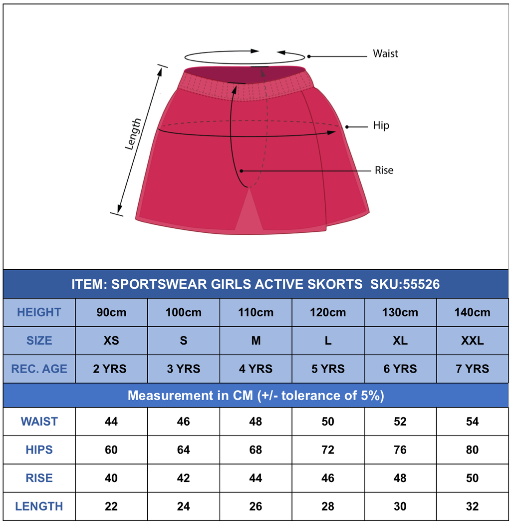 Sportswear girls skorts 55526