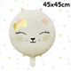 18吋圓形白貓咪45x45cm