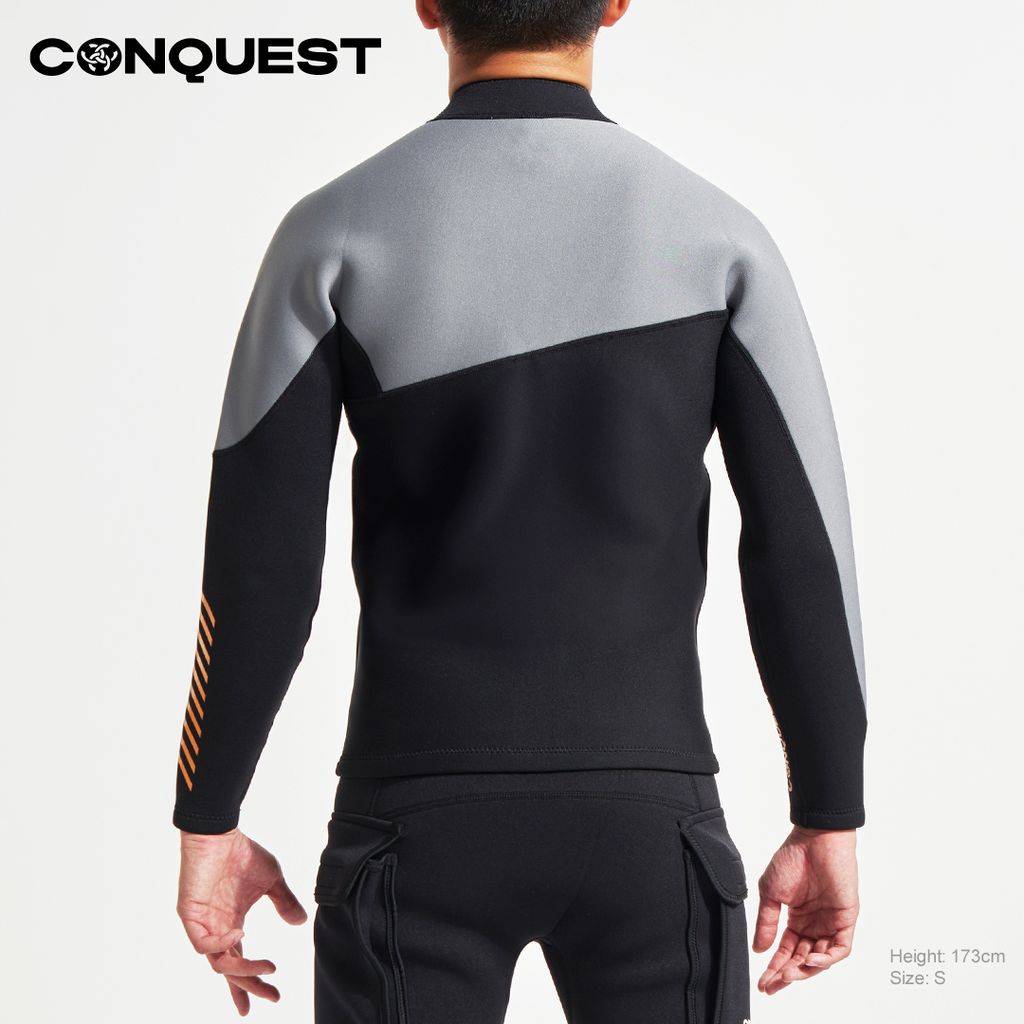 Conquest-men-long-sleeve-cut-and-sew-mix-and-match-two-color-scuba-diving-wetsuit-top-black_UCSM003-TP_7