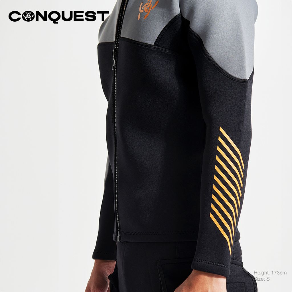 Conquest-men-long-sleeve-cut-and-sew-mix-and-match-two-color-scuba-diving-wetsuit-top-black_UCSM003-TP_8