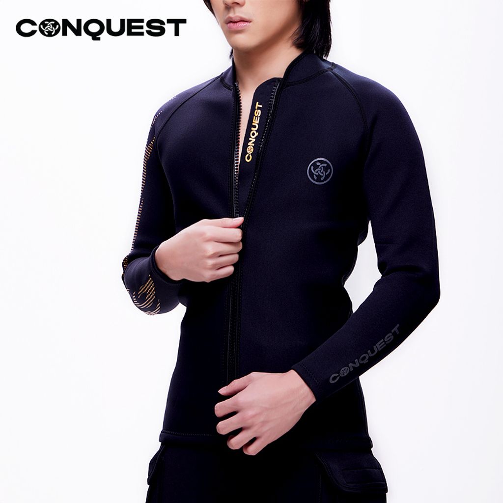 Como-Conquest-men-long-sleeve-tattoo-graphic-3mm-scuba-diving-wetsuit-top-black_UCSM002-TP_2new