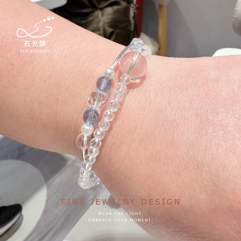 海藍寶星光粉晶客製手鍊