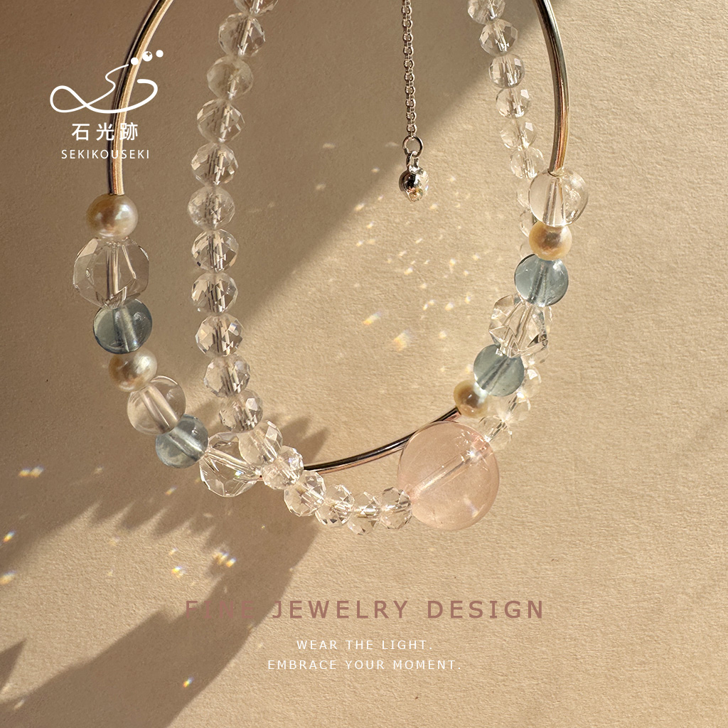 海藍寶星光粉晶客製手鍊