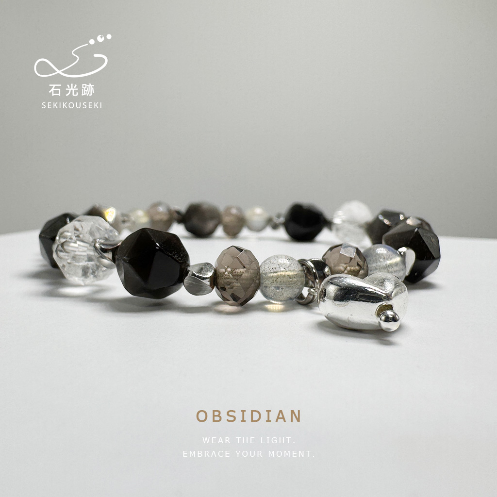 銀曜石冰曜石拉長石定製手鍊