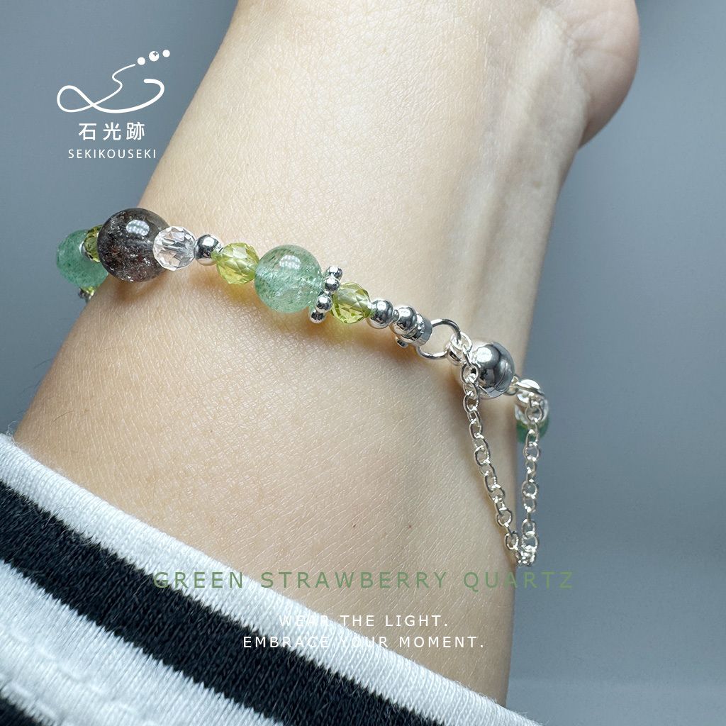 綠幽靈-綠草莓晶-綠橄欖石實戴照
