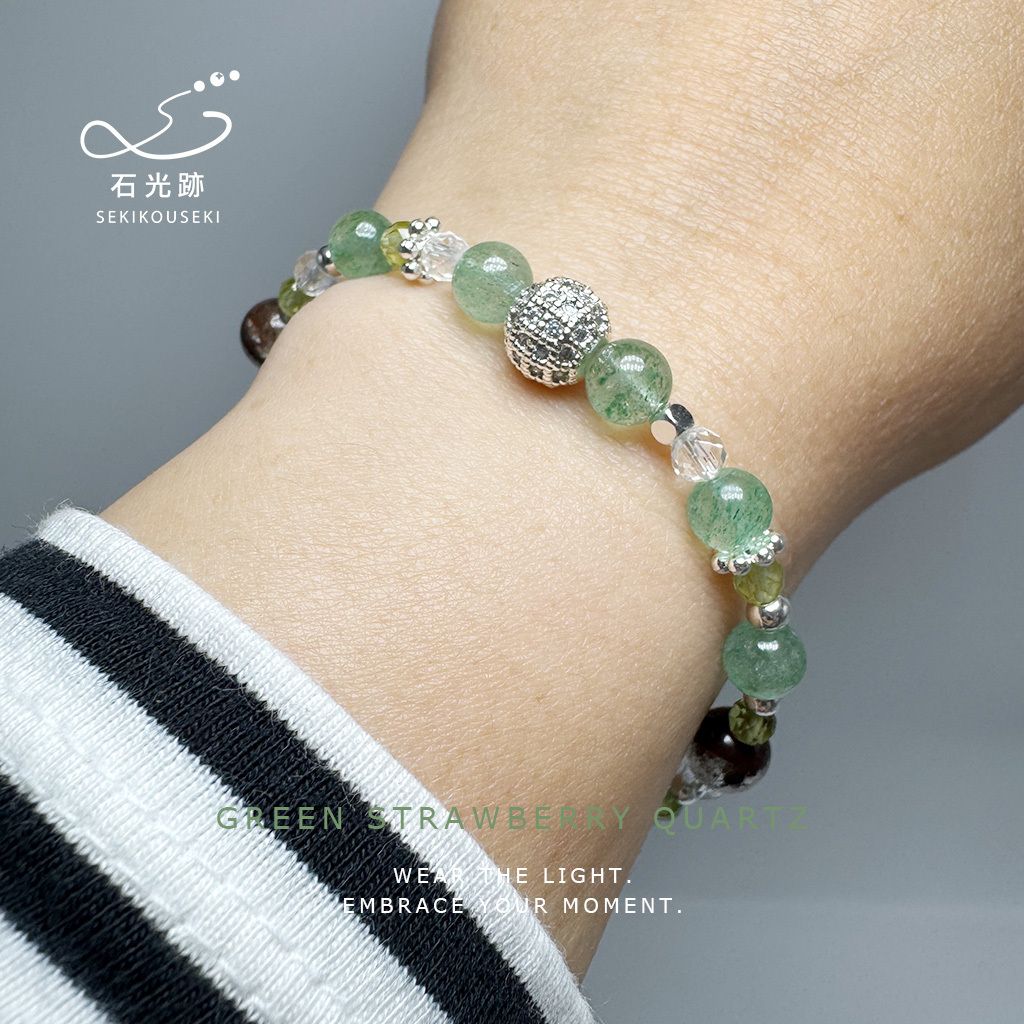 綠幽靈-綠草莓晶-綠橄欖石實戴照