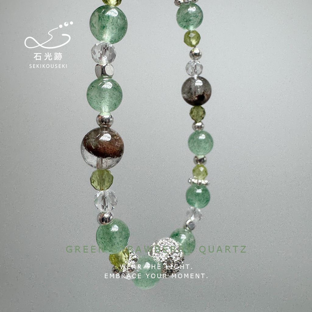 綠幽靈-綠草莓晶-綠橄欖石