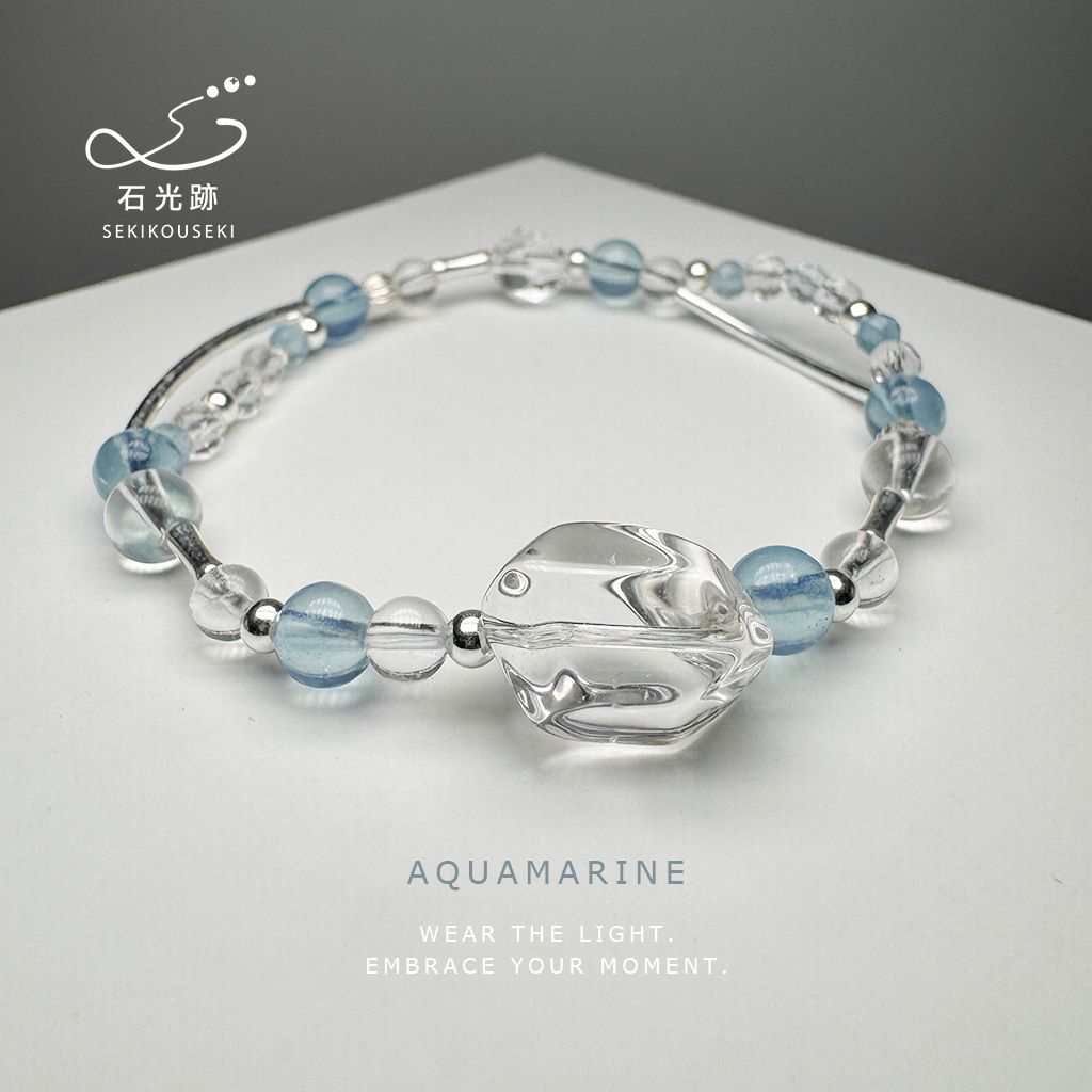 白水晶隨形海藍寶