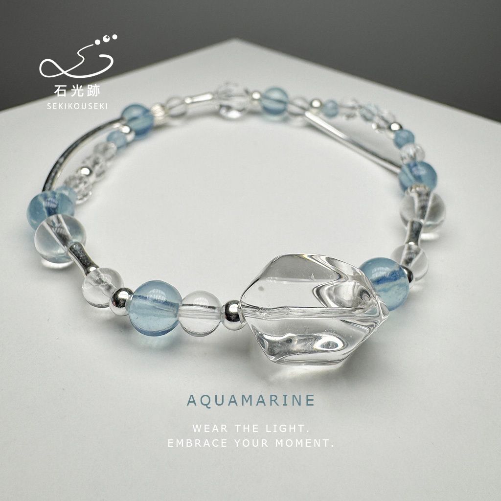 海藍寶-白水晶隨形