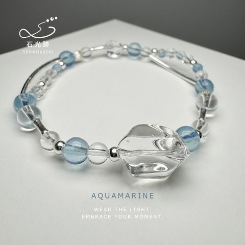 海藍寶-白水晶隨形