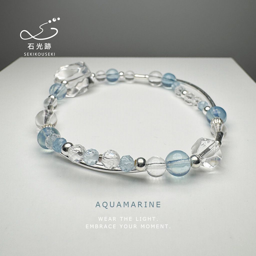 海藍寶-白水晶隨形