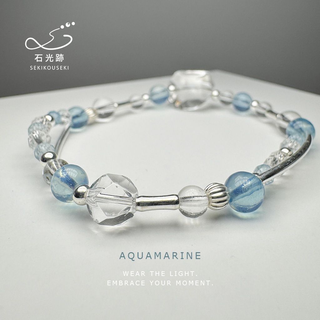 海藍寶-白水晶隨形