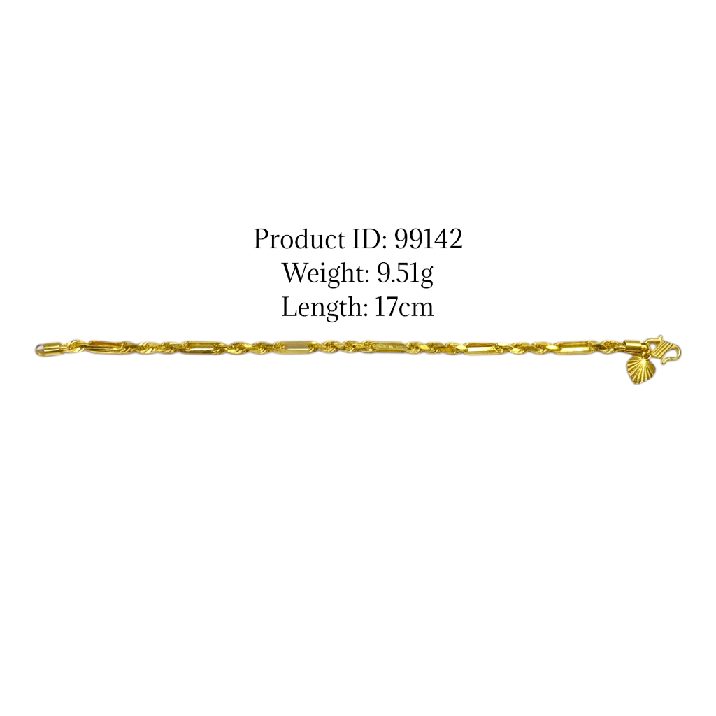 Trendy Bar and Rope Chain Bracelet