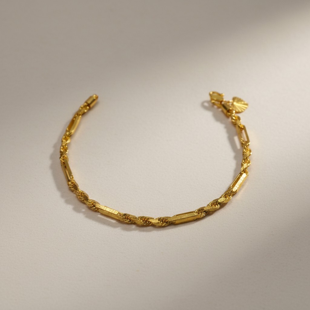 Trendy Bar and Rope Chain Bracelet