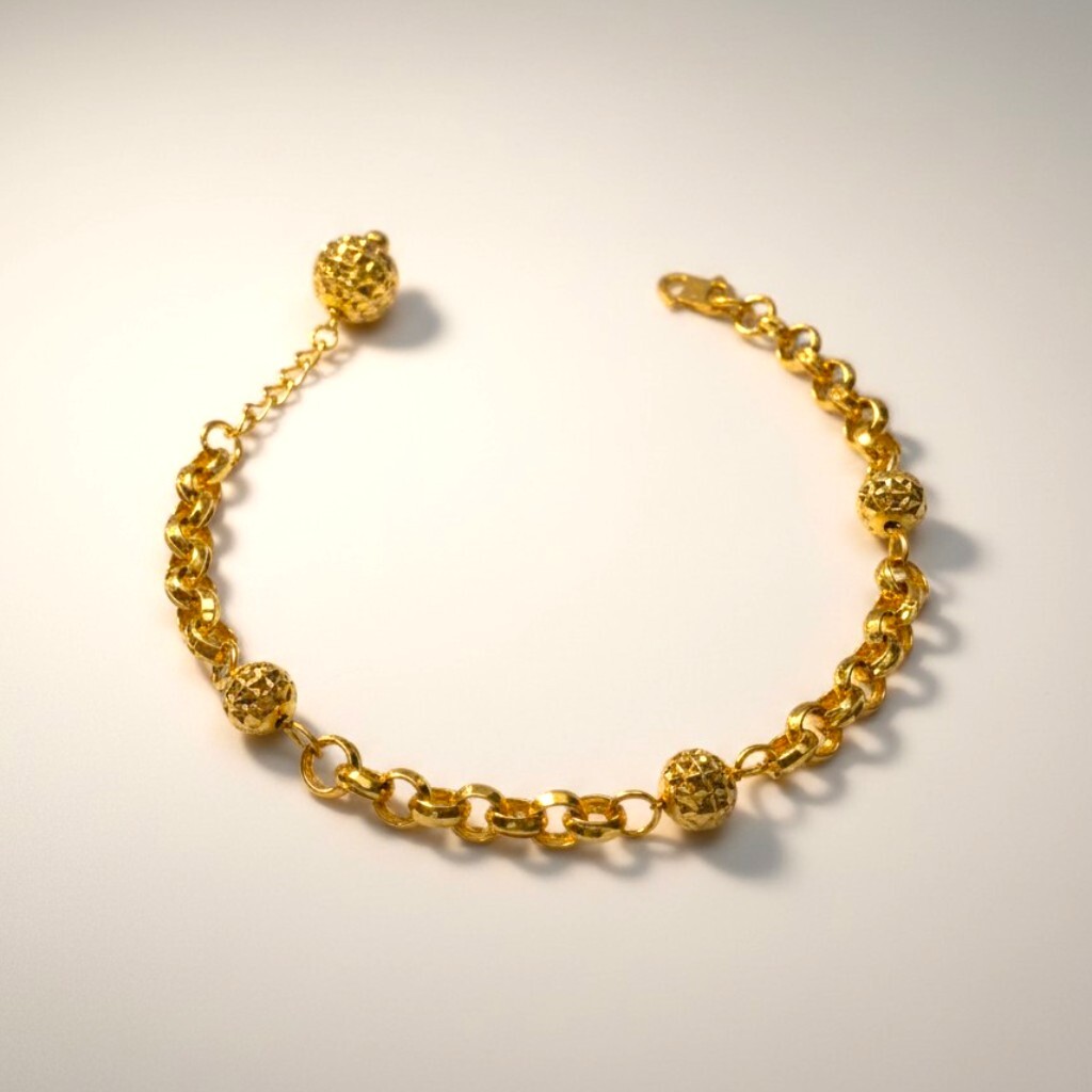 916Gold Elegant Anchor Link Bracelet