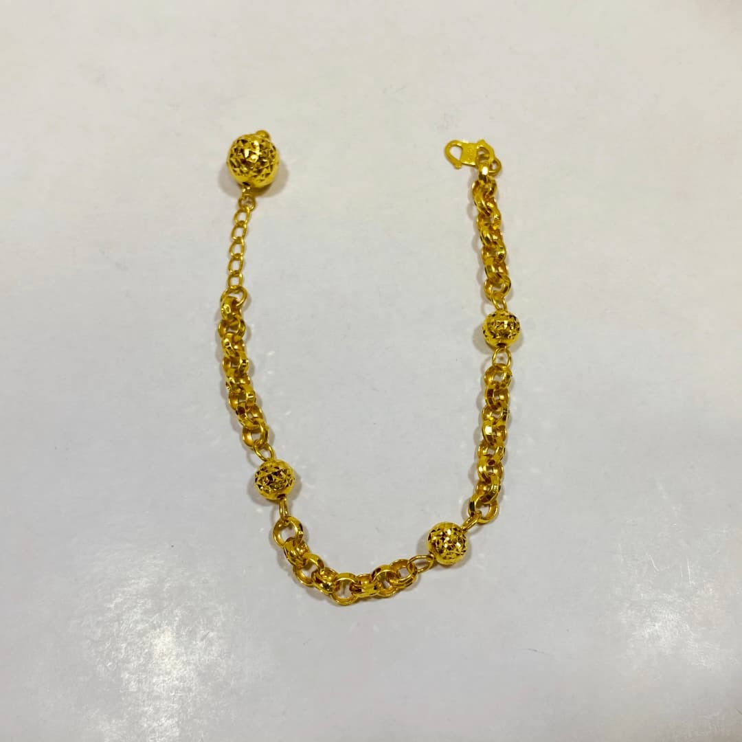 916Gold Elegant Anchor Link Bracelet