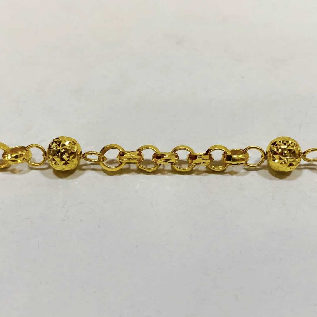 916Gold Elegant Anchor Link Bracelet