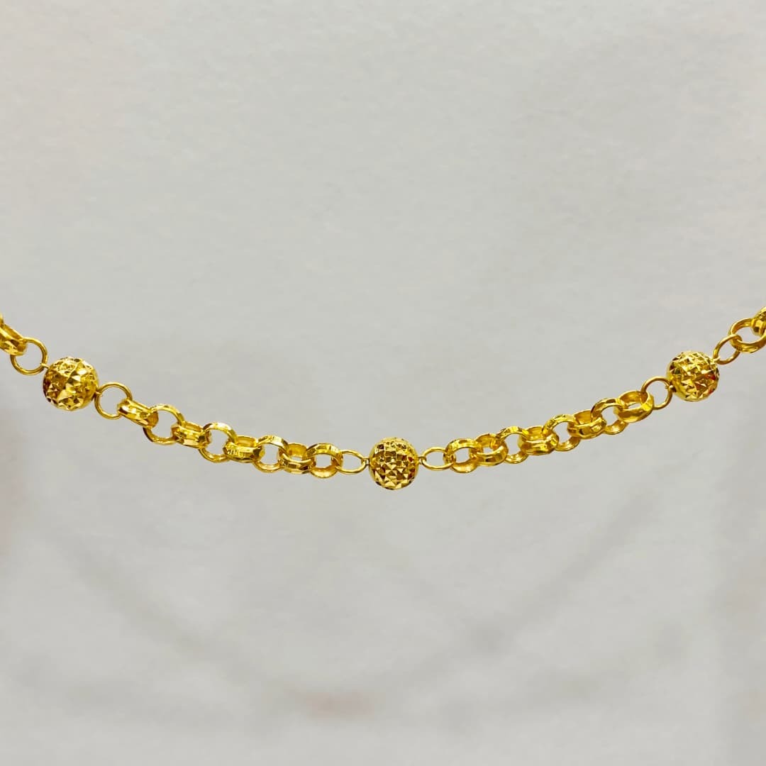 916Gold Elegant Anchor Link Bracelet