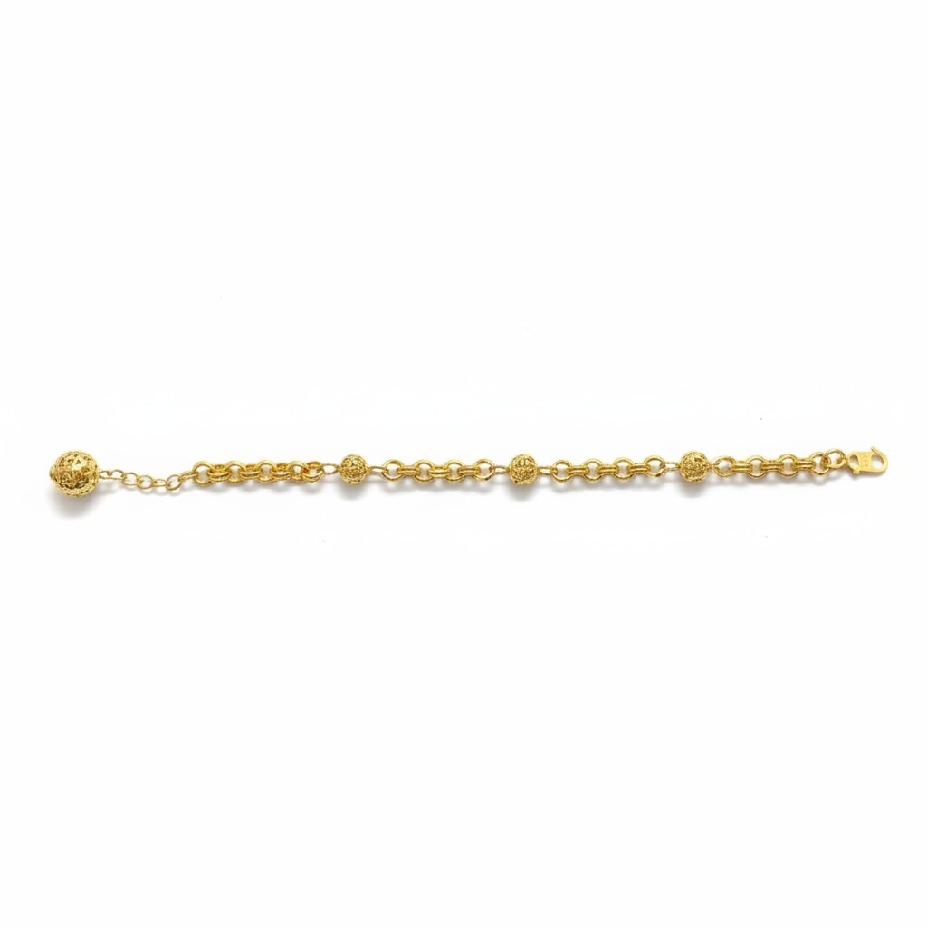 916Gold Elegant Anchor Link Bracelet