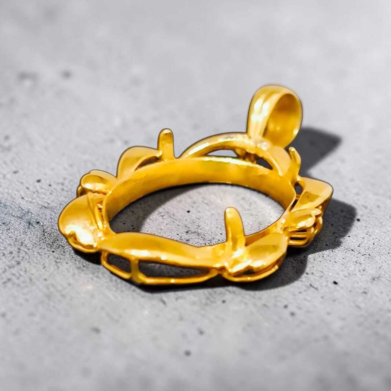 22K Gold Oval Shape Pendant Setting  (1)