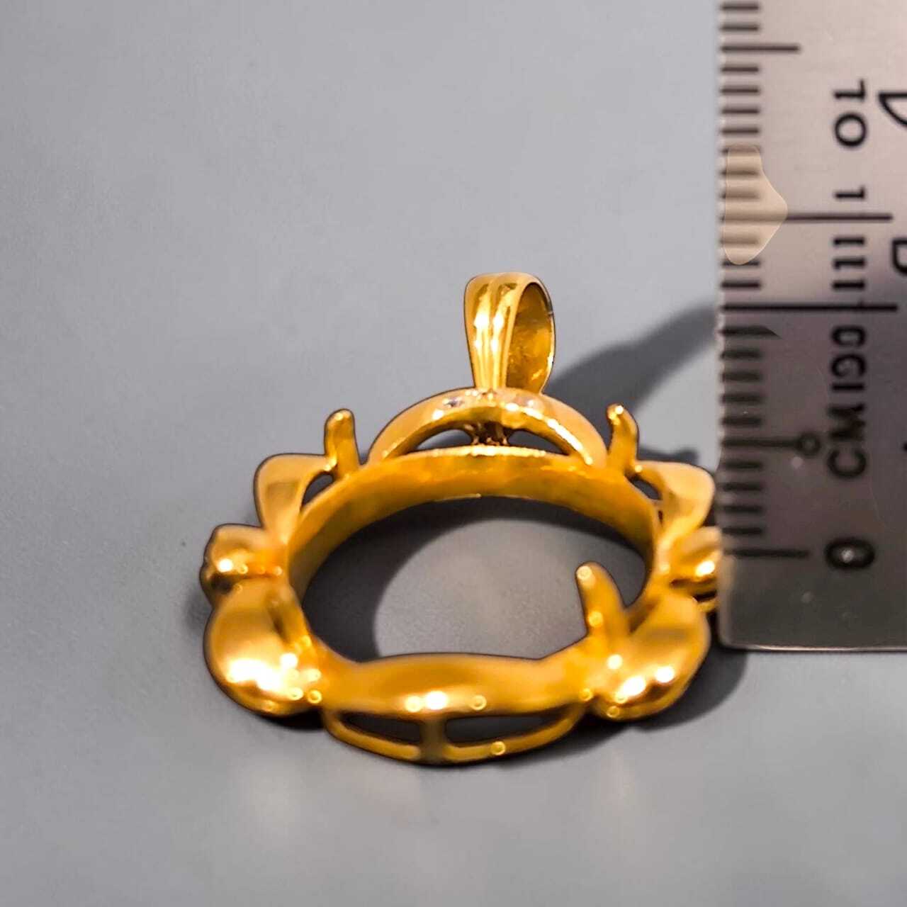 22K Gold Oval Shape Pendant Setting  (3)