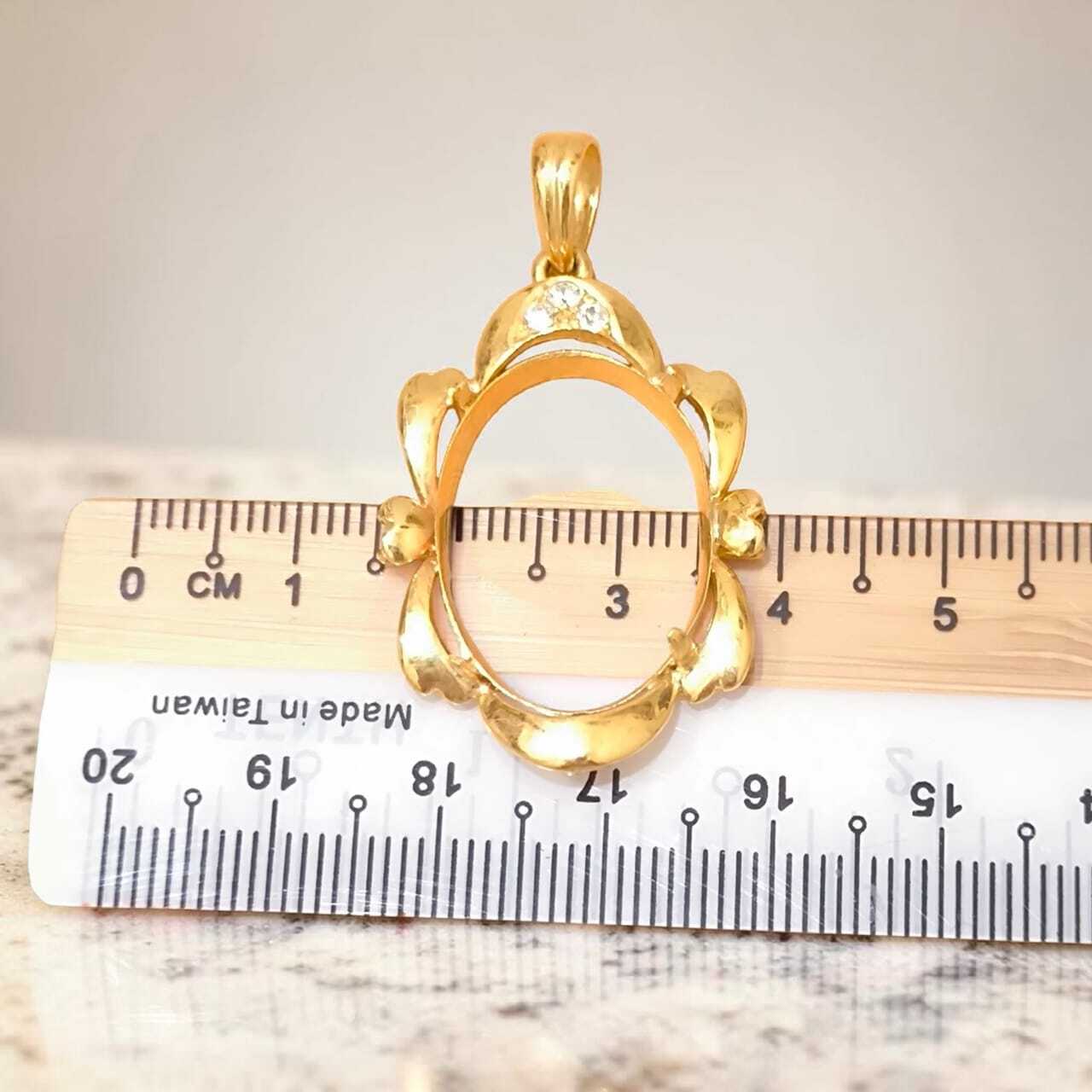 22K Gold Oval Shape Pendant Setting  (4)