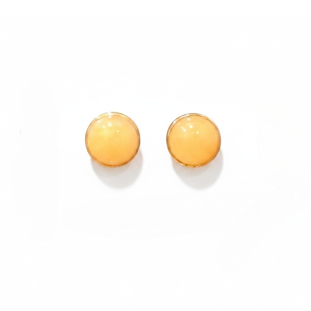 18k-gold-yellow-jade-cabochon-stud-earrings