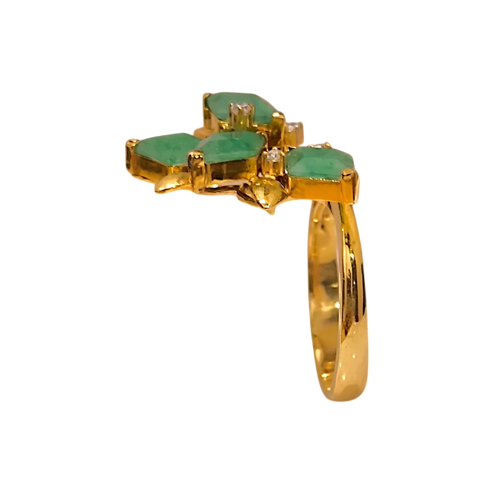 Vintage 14K A Jade Rhombus Cluster Ring with Diamonds (7)