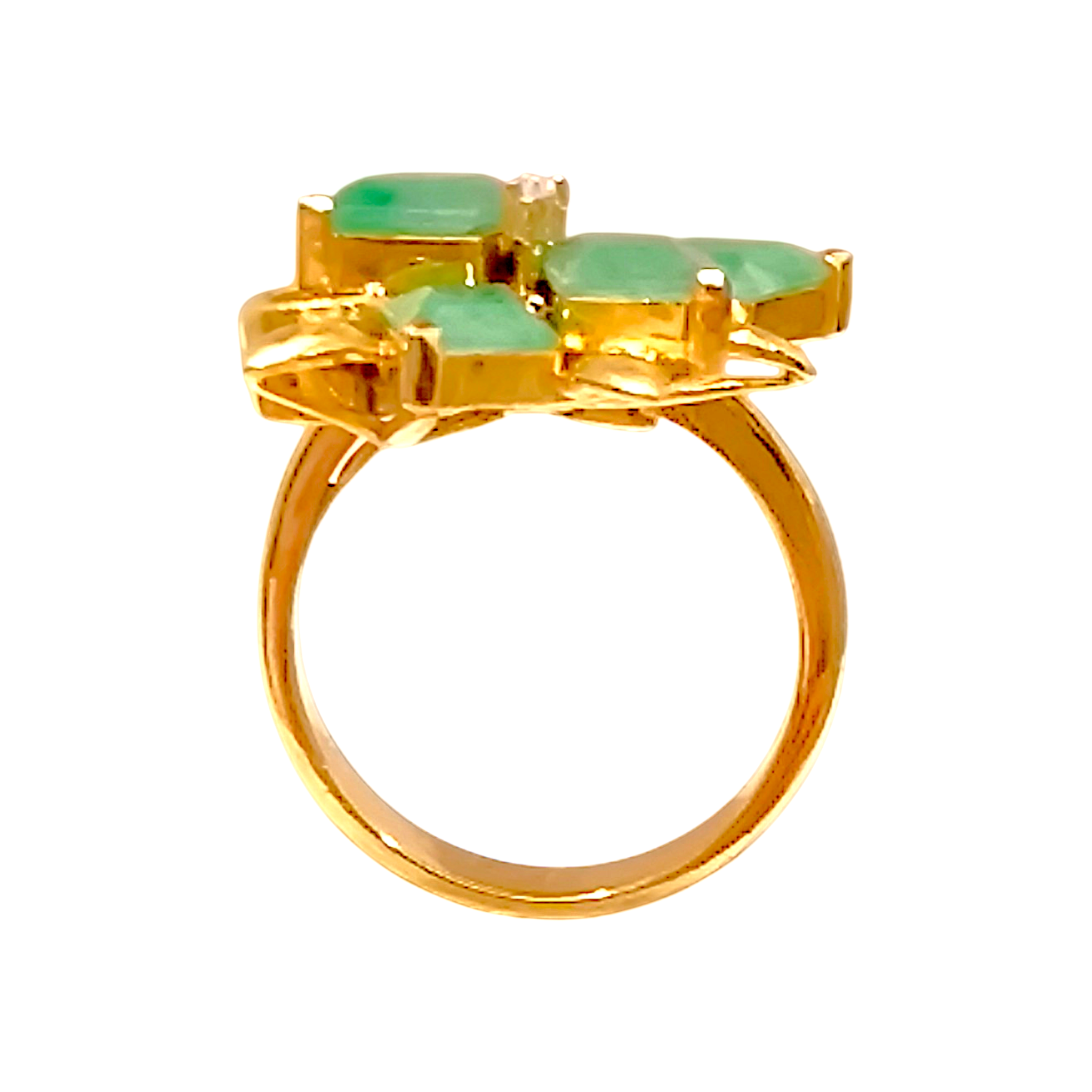 Vintage 14K A Jade Rhombus Cluster Ring with Diamonds (9)