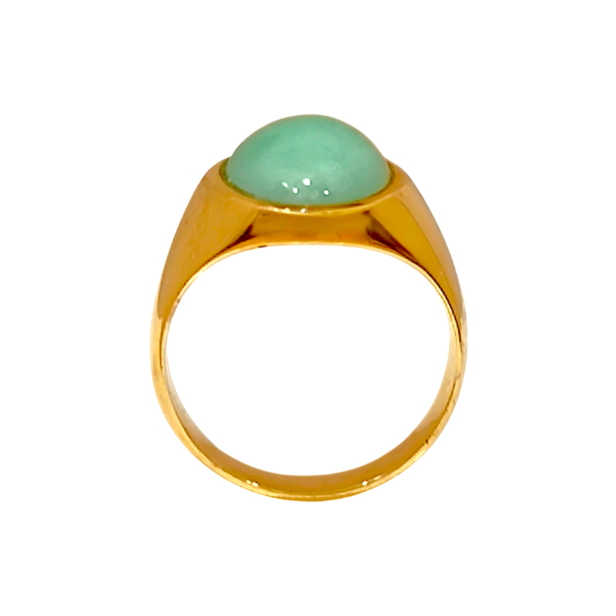 Vintage 14K Type A Jade Flush-Mount Signet Ring (5)