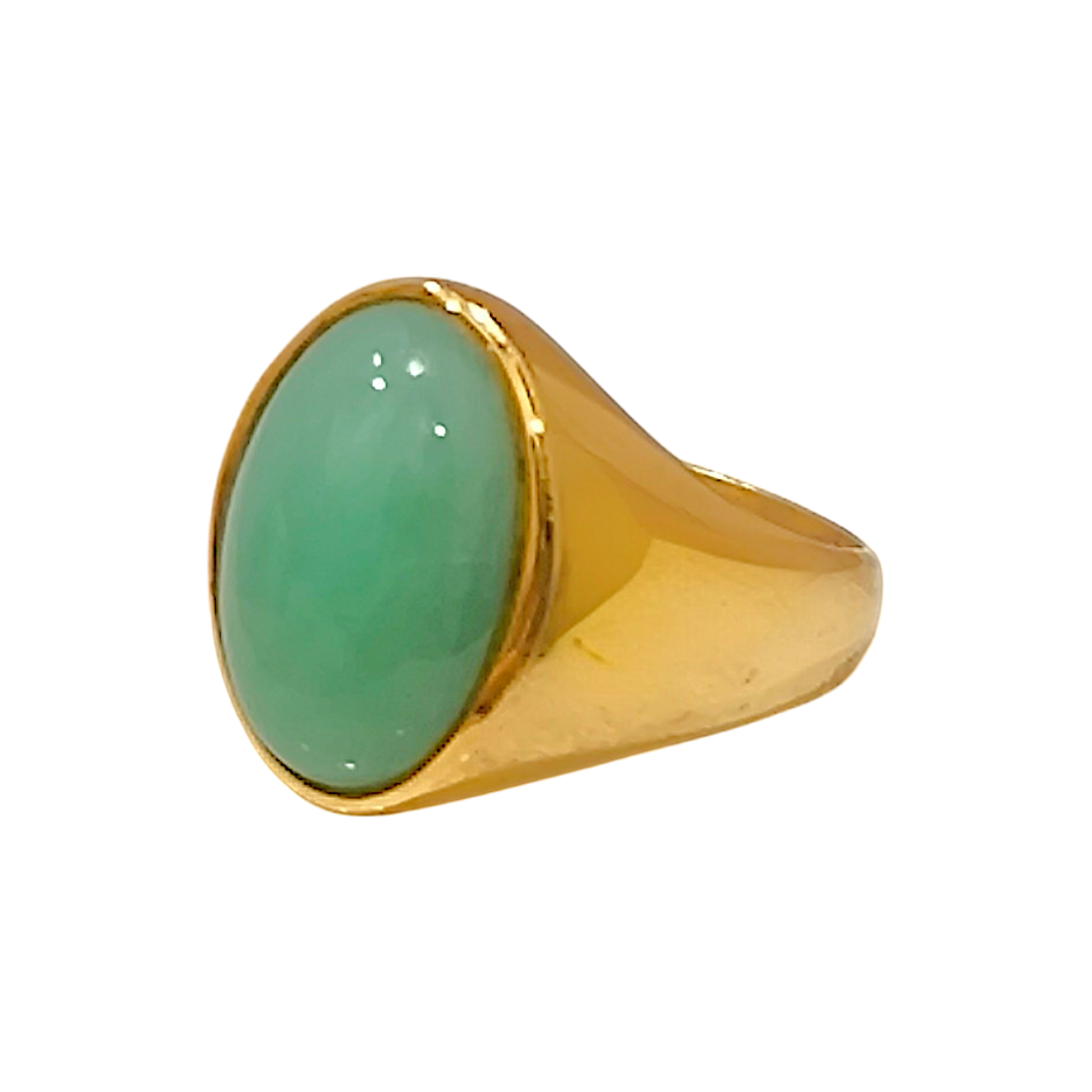 Vintage 14K Type A Jade Flush-Mount Signet Ring (3)