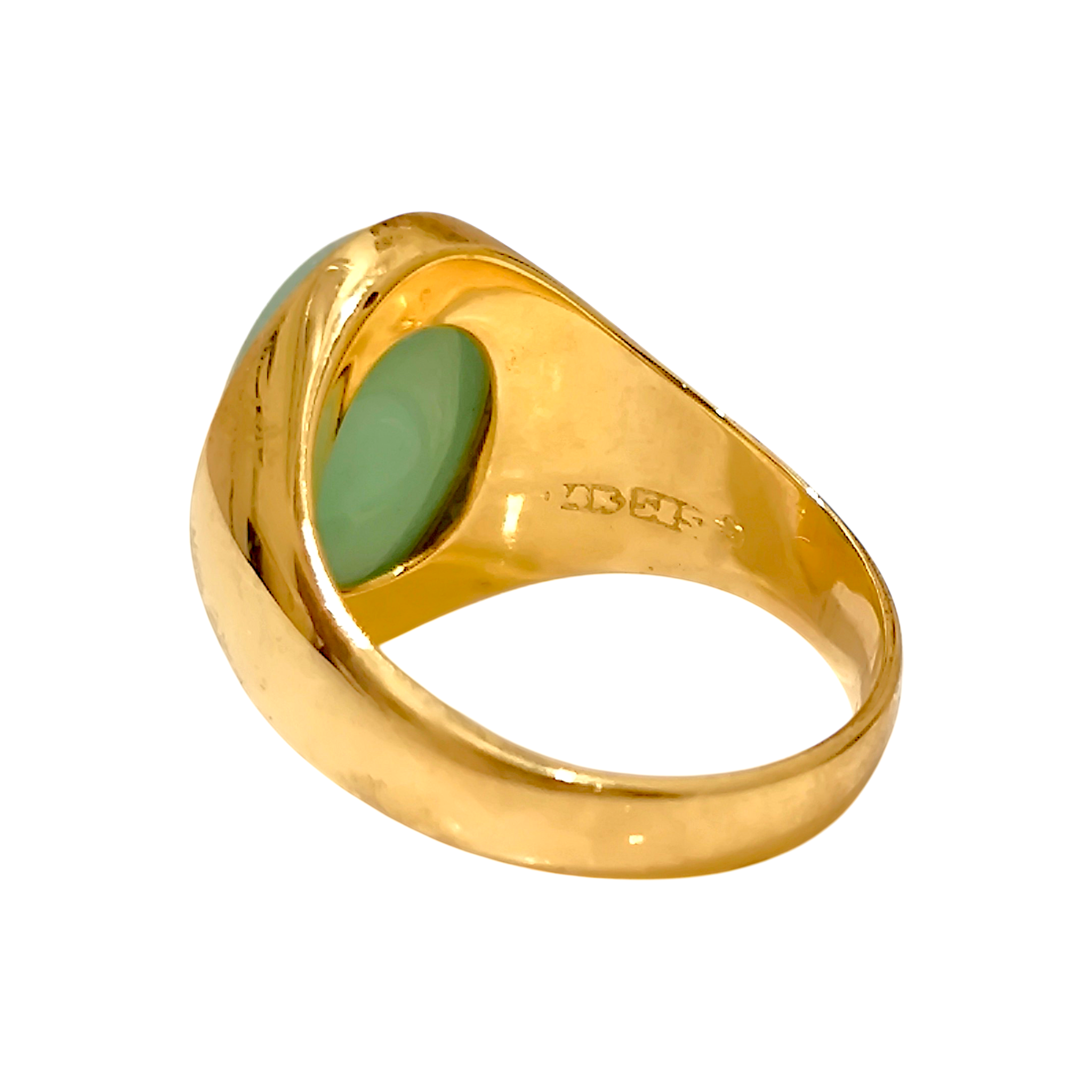 Vintage 14K Type A Jade Flush-Mount Signet Ring (7)