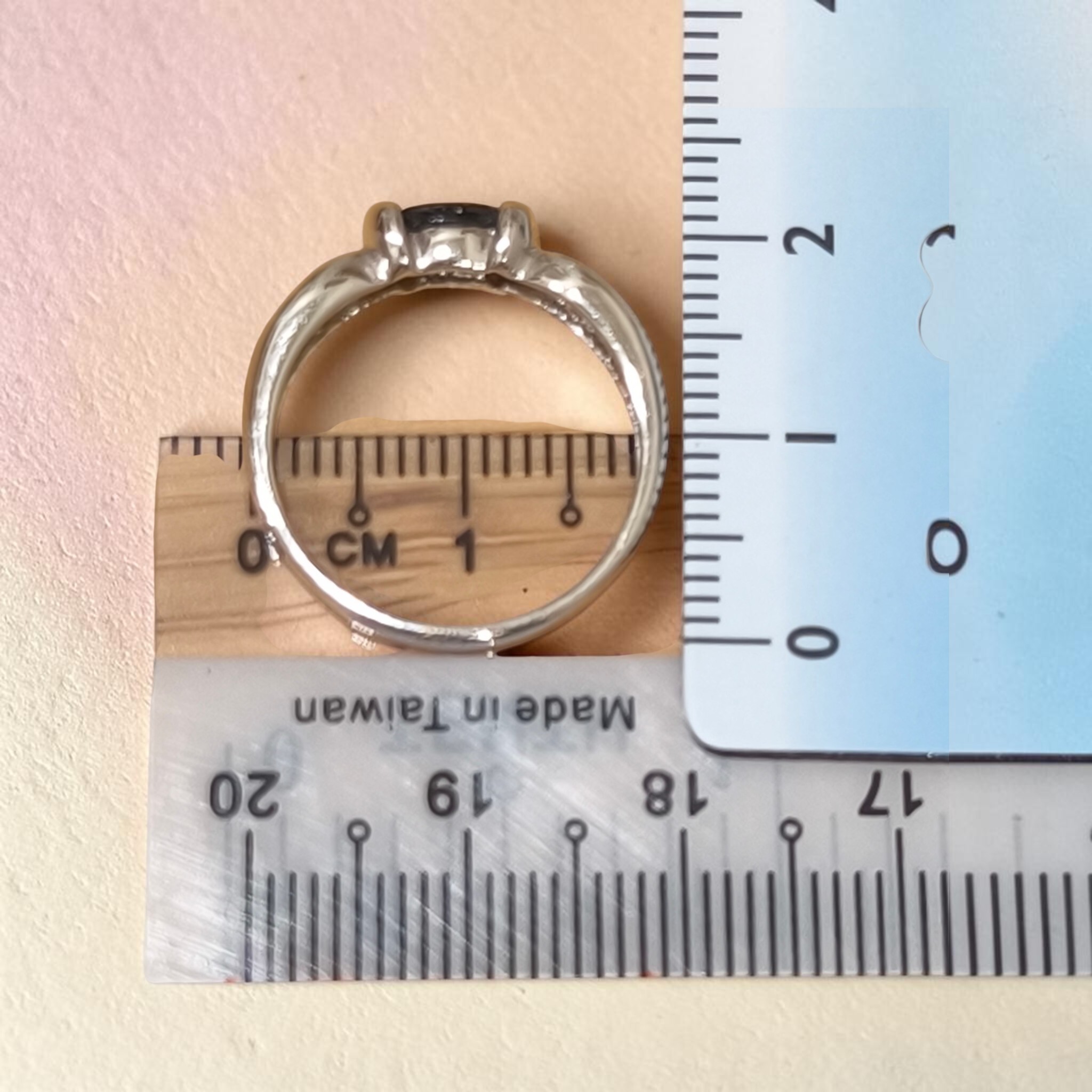 East-West Oval Sapphire & 2 Diamond Ring (1)