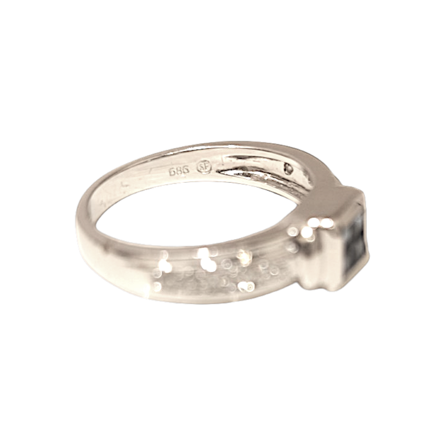 Invisibly Set Blue Sapphire & Diamond Accent Ring (1)