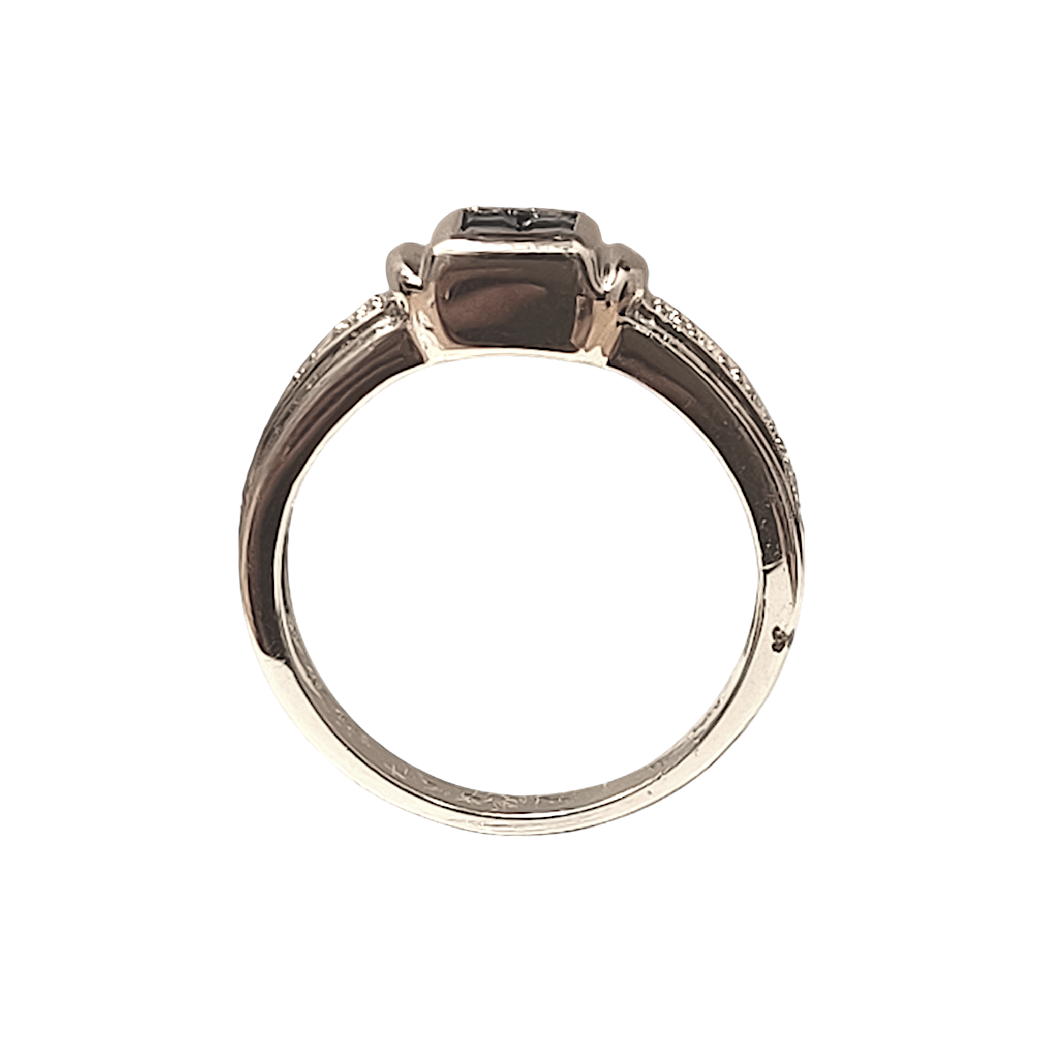 Invisibly Set Blue Sapphire & Diamond Accent Ring (2)
